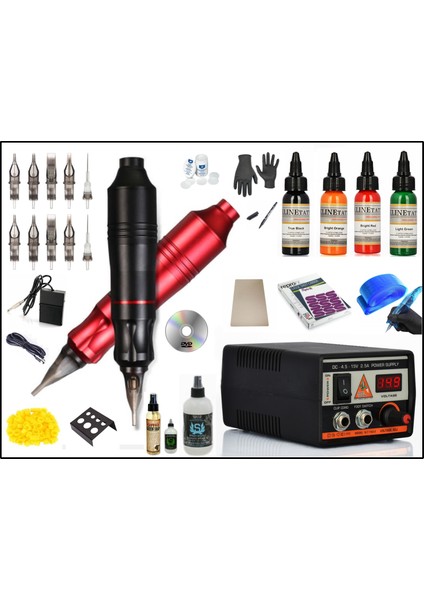 XL-5327A Hybrid Siyah Renk Tattoo Pen Dövme Makinesı Seti - Mabuchı Motor