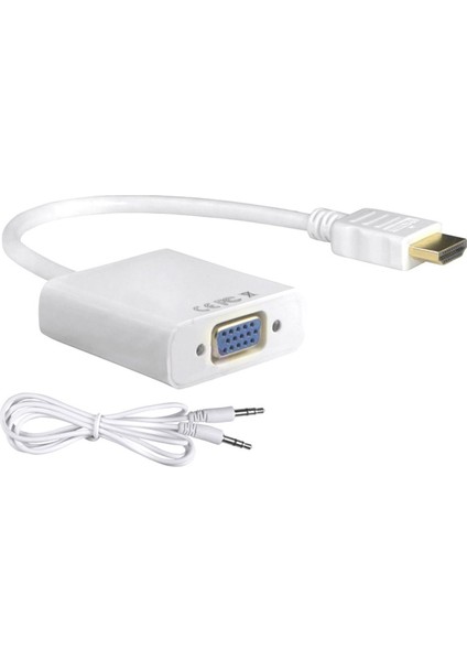 4548 HDMI To VGA Çevirici Dönüştürücü Adaptör Kablosu (Ses Destekli)