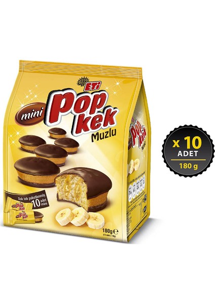 Popkek Mini Muzlu Kek 180 g x 10 Adet