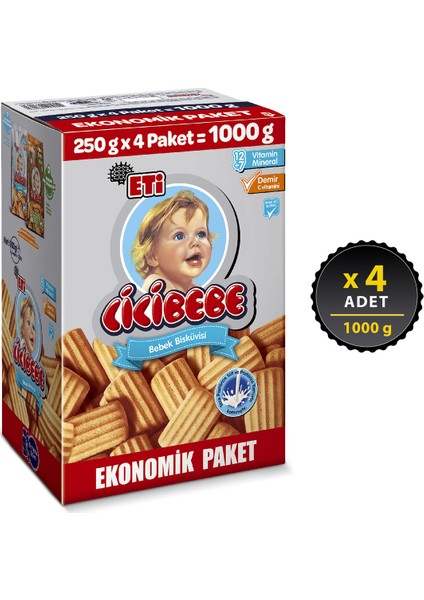 Cicibebe Bisküvi 1000 g x 4 Adet