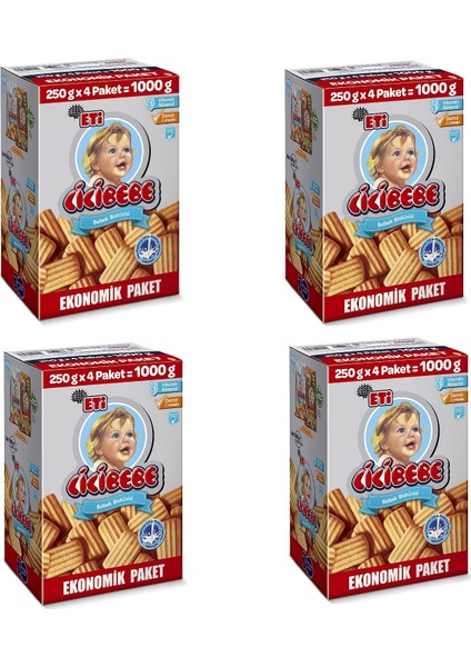 Cicibebe Bisküvi 1000 g x 4 Adet