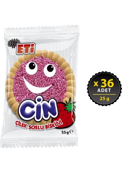 Cin Çilekli Bisküvi 25 g x 36 Adet