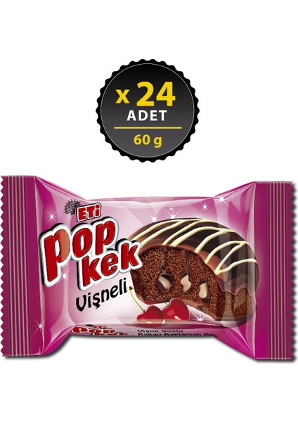 Popkek Vişneli Kek 60 g x 24 Adet