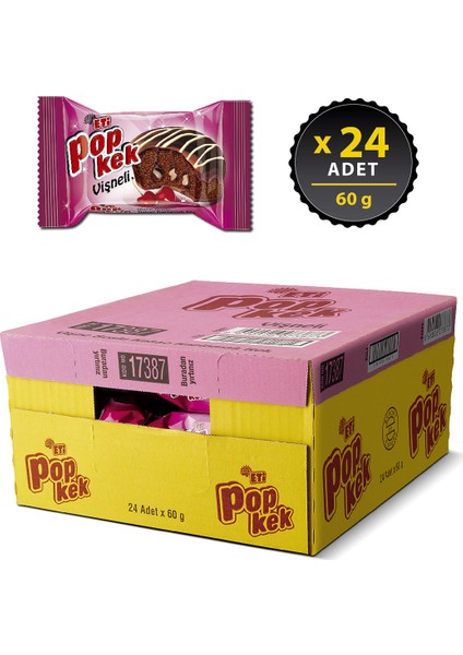 Popkek Vişneli Kek 60 g x 24 Adet