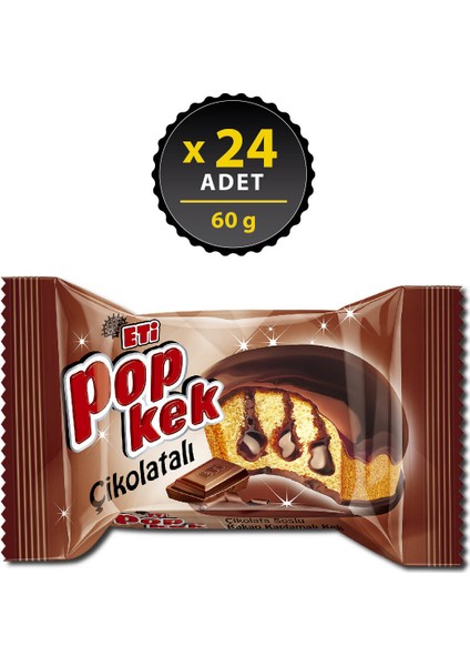 Popkek Çikolatalı Kek 60 g x 24 Adet