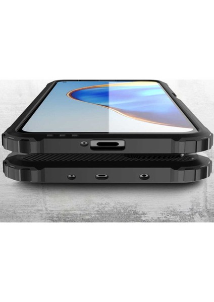 Samsung Galaxy S21 Ultra Kapak Çift Katmanlı Zırh Tank Kılıf - Siyah