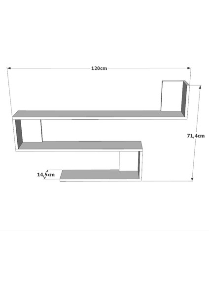 Shelf R10 Modern Duvar Rafı Kitaplık Atlantik Çam