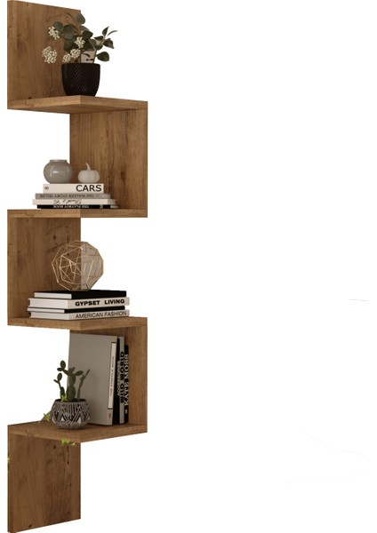 Shelf R9 Köşe Duvar Rafı Modern Kitaplık Atlantik Çam modelleri