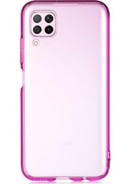 Huawei P40 Lite Kılıf Renkli Şeffaf Kapak - Mor