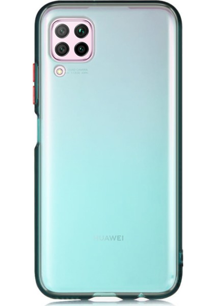 Huawei P40 Lite Kılıf Renkli Şeffaf Kapak - Yeşil