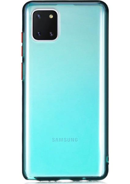 Samsung Galaxy A81 Kılıf Renkli Şeffaf Kapak - Yeşil