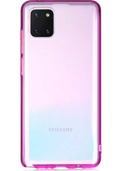 Samsung Galaxy A81 Kılıf Renkli Şeffaf Kapak - Mor