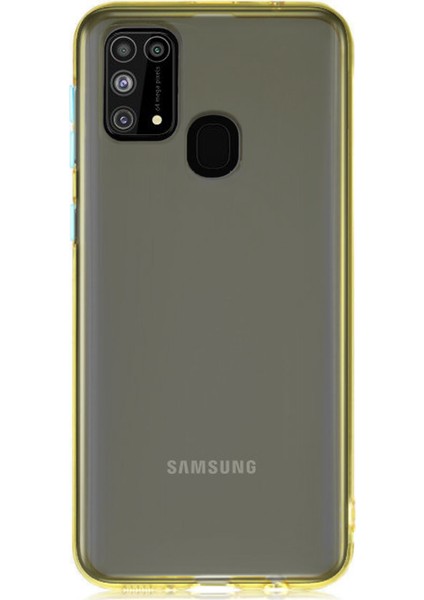 Samsung Galaxy M31 Kılıf Renkli Şeffaf Kapak - Sarı