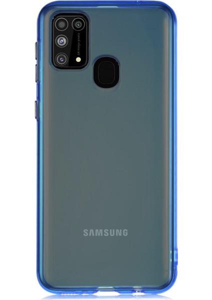 Samsung Galaxy M31 Kılıf Renkli Şeffaf Kapak - Mavi