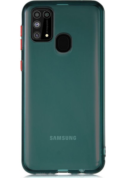 Samsung Galaxy M31 Kılıf Renkli Şeffaf Kapak - Yeşil
