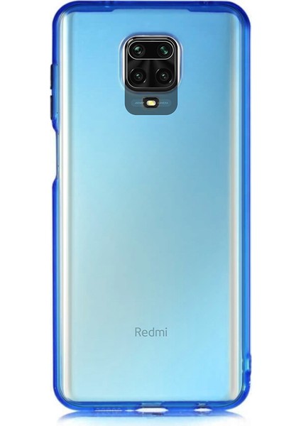 Xiaomi Redmi Note 9s Kılıf Renkli Şeffaf Kapak - Mavi