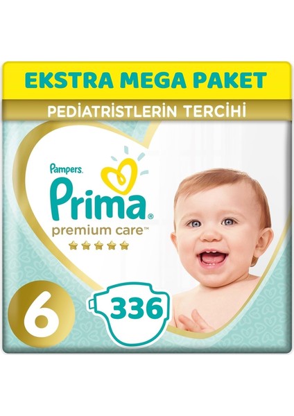 Premium Care Bebek Bezi Beden:6 (13+Kg) Extra Large 336 Ekstra Mega Pk