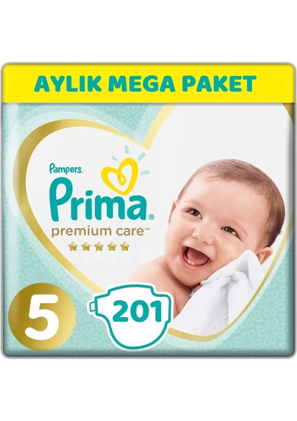 Premium Care Bebek Bezi Beden:5 (11-16KG) Junior 201  Aylık Mega Pk