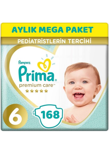 Premium Care Bebek Bezi Beden:6 (13+Kg) Extra Large 168 Aylık Mega Pk