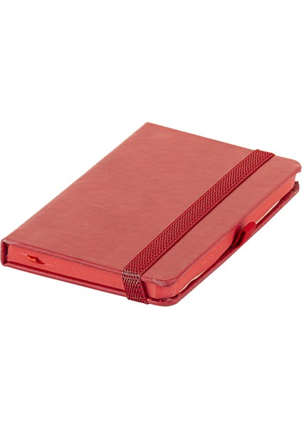 Kenarları Boyalı Konsept Termoderi Kapaklı Not Defteri 9 x 14 cm Kırmızı