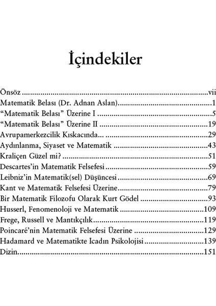 “Matematik Belası” Üzerine Matematik Felsefesinde Köşe Taşları-Bekir S. Gür