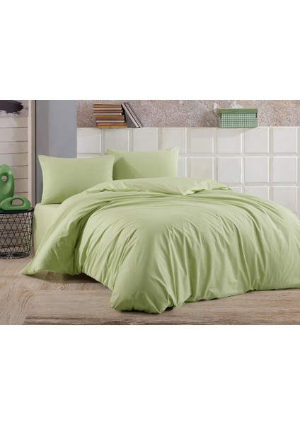 Almond Tek Kişilik Nevresim Takımı Light Yeşil