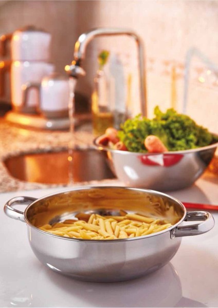 Vipkitchen Paslanmaz Çelik Kulplu Makarna Süzgeci 2 Adet