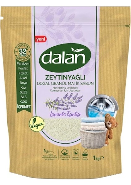 Granül Sabun Tozu Karma Set 1 + 1= 2 kg Bebekler Için Lavanta Esintisi ve Zeytinyağlı