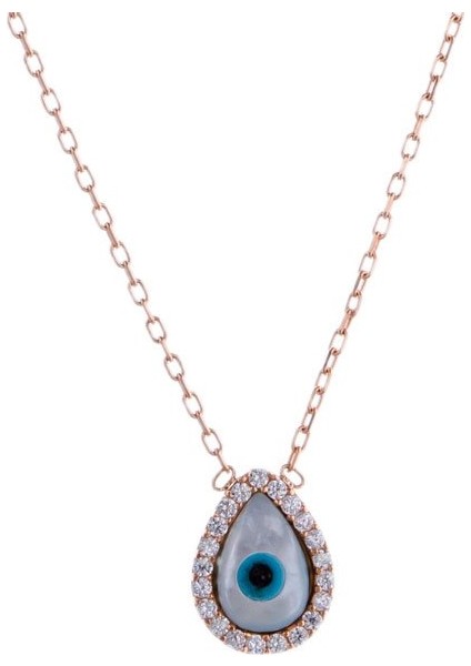 Oval Göz Rose Gold Kolye