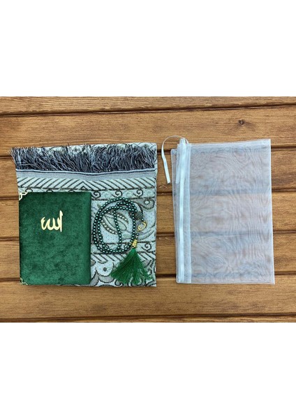 Seccade Seti Yasin Inci Tesbih Keseli Yeşil