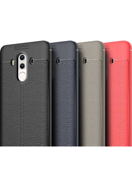 Huawei Mate 10 Pro Kılıf Deri Görünümlü Renk Atmayan Dayanaklı Silikon Kapak (Niss)