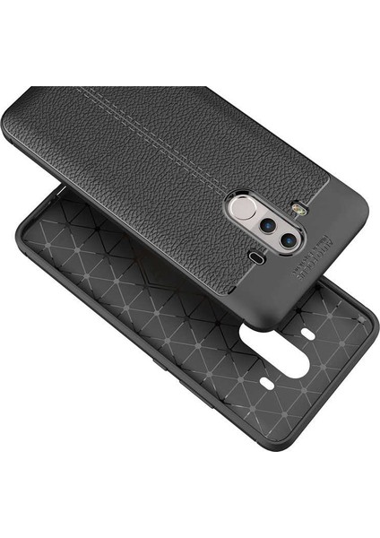 Huawei Mate 10 Pro Kılıf Deri Görünümlü Renk Atmayan Dayanaklı Silikon Kapak (Niss)