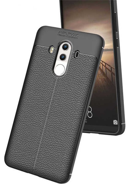 Huawei Mate 10 Pro Kılıf Deri Görünümlü Renk Atmayan Dayanaklı Silikon Kapak (Niss)