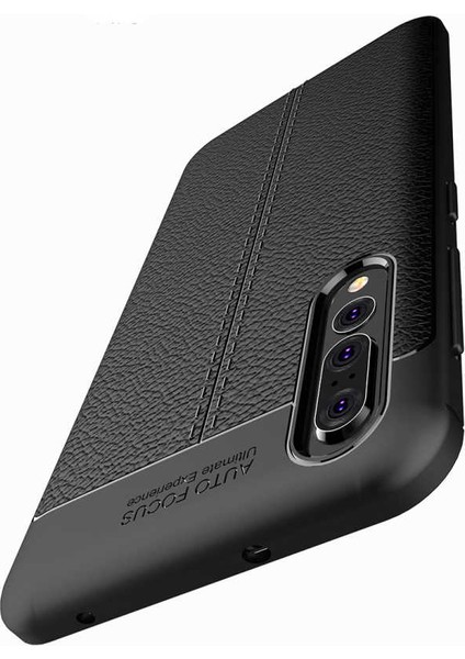 Huawei P20 Pro Kılıf Deri Görünümlü Renk Atmayan Dayanaklı Silikon Kapak (Niss)
