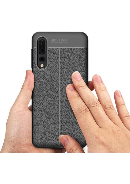 Huawei P20 Pro Kılıf Deri Görünümlü Renk Atmayan Dayanaklı Silikon Kapak (Niss)