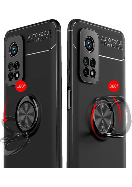 Xiaomi Mi 10T 5g Kılıf Kamera Çıkıntılı Renkli Yüzüklü Standlı Mıknatıslı Kapak (Ravel) fırsatları