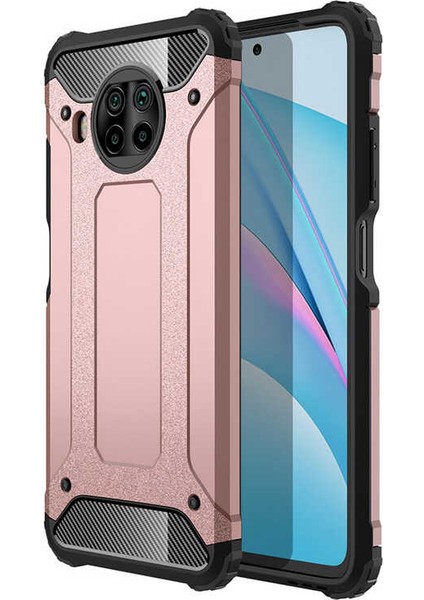 - Xiaomi Mi 10T Lite 5G - Kılıf Çift Katman Zırh Tank Crash Military Kapak - Rose Gold - T15691