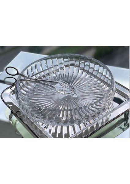 Kristal Kesme Cam Kase - Çubuklu 26 cm fiyatları