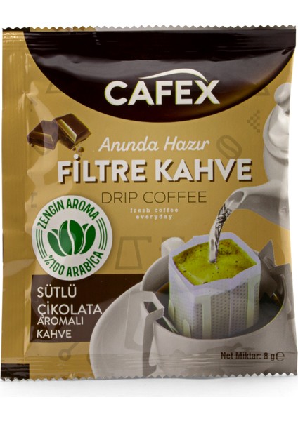 Poşet Filtre Kahve 16'lı Paket Sütlü Çikolata Aromalı 8 gr