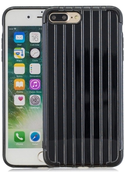Apple İphone 8 Plus 7Plus Trunk Lines İnce Soft Silikon Kılıf Al32257 Siyah