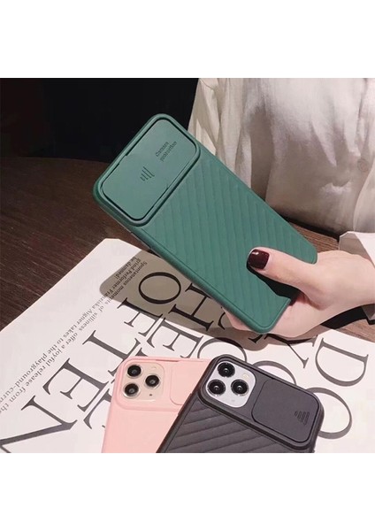 Apple İphone Xr 6.1 İnch Kılıf Kamera Kapatan Koruyucu Sürgülü Kılıf Al32172 Yeşil