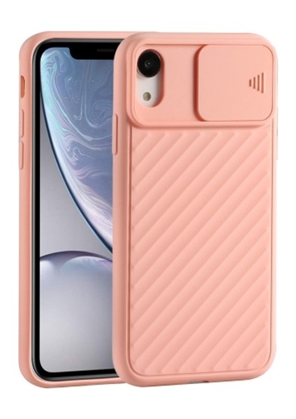 Apple İphone Xr 6.1 İnch Kılıf Kamera Kapatan Koruyucu Sürgülü Kılıf Al32172 Pembe