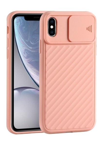 Apple İphone Xs Max 6.5 İnch Kılıf Kamera Kapatan Koruyucu Sürgülü Kılıf Al32170 Pembe