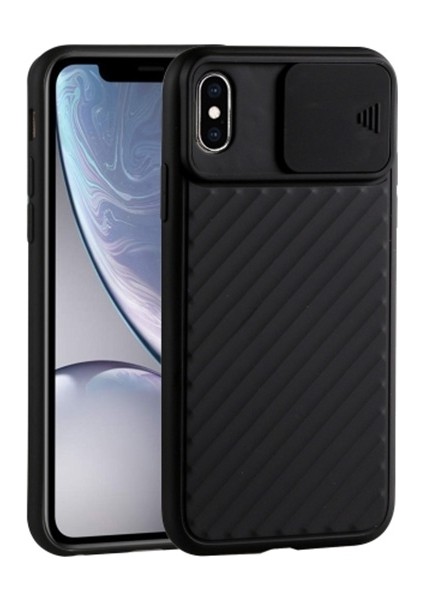 Apple İphone Xs Max 6.5 İnch Kılıf Kamera Kapatan Koruyucu Sürgülü Kılıf Al32170 Siyah