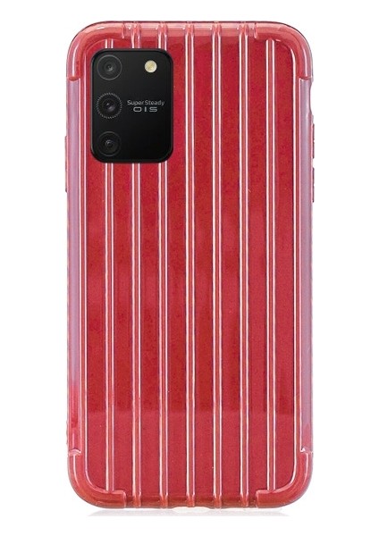 Samsung Galaxy S10 Litea91 Trunk Lines İnce Soft Silikon Kılıf Al32176 Kırmızı