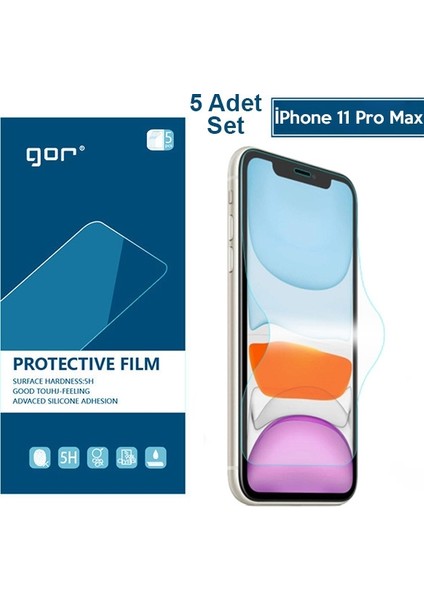 Apple İphone 11 Pro Max 6.7 Hd Ekran Koruyucu Jelatin 5 Adet Set Al33287 Şeffaf