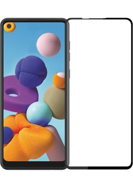 Samsung Galaxy A21/A21S 3D Full Tempered Cam Ekran Koruyucu Al32633 Siyah