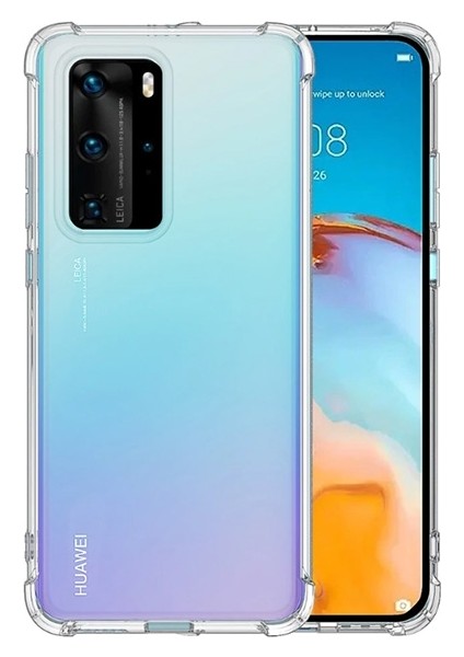 Huawei P40 Antidrop Darbe Emici Silikon Kılıf Al32194 Şeffaf