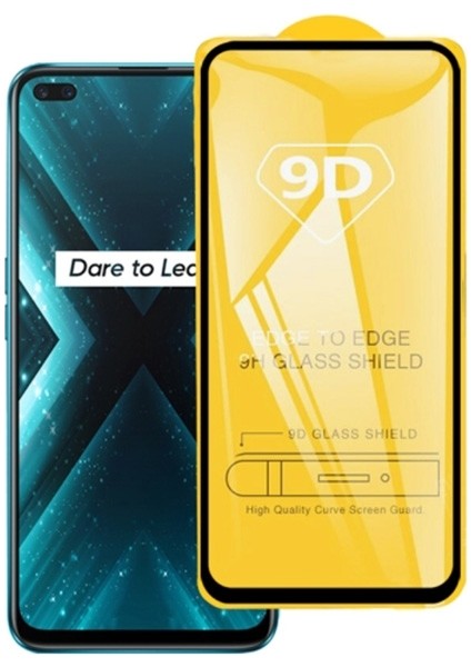 Realme 7 Pro 9D Full Glue Tempered Cam Ekran Koruyucu Al33417 Siyah
