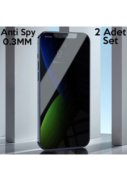 Apple İphone 12 Mini 0 3Mm Anti Spy Tempered Cam Ekran Koruyucu 2 Adet Set Sgapıph54Lk02 Şeffaf